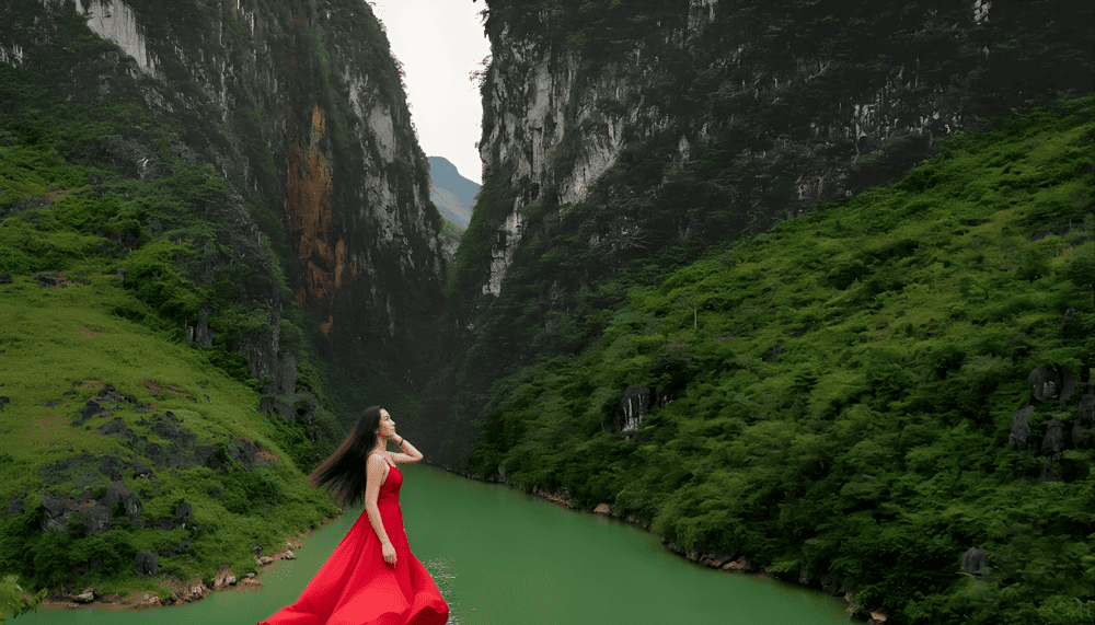 Frame the breathtaking beauty of Tu San Canyon, where nature's masterpiece unfolds